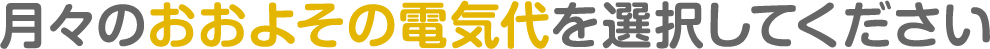 月々のおおよその電気代を選択してください